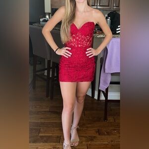 Sherri Hill 55110 Lace Corset Dress